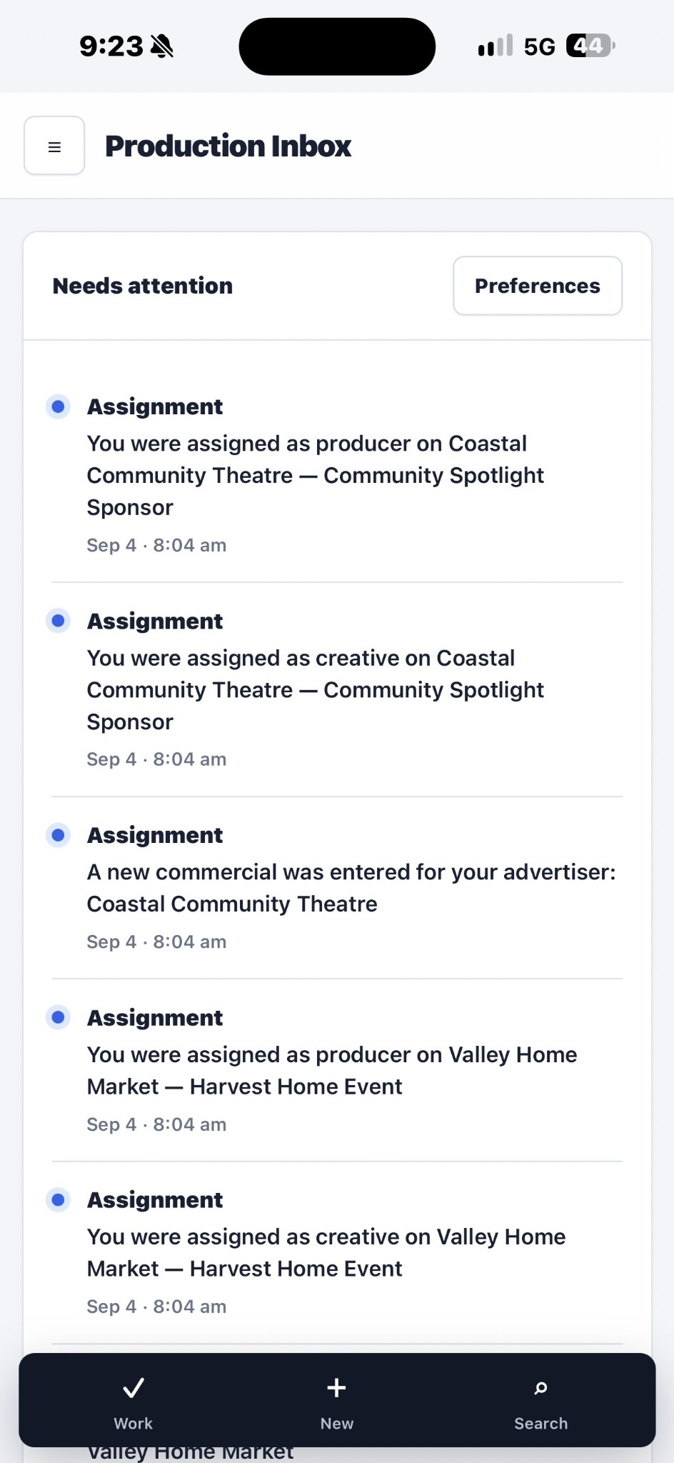 Demo AirCreative production assignments on a phone